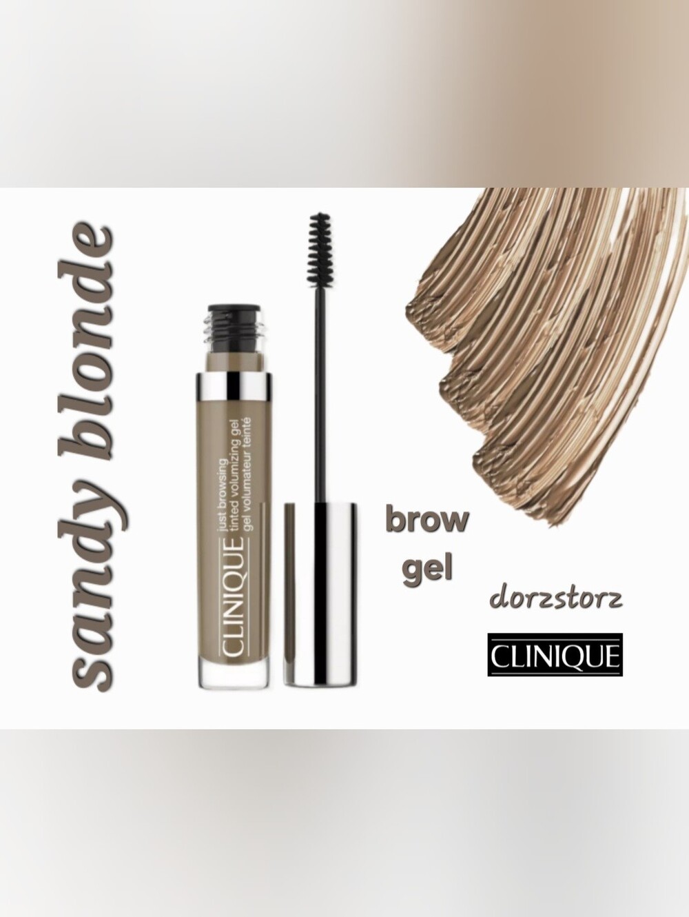 CLINIQUE • Just Browsing Tinted Brow Gel • 01 SANDY BLONDE • .15 oz • New in box
